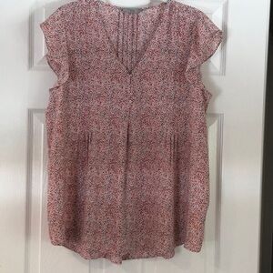 Dalia Pink and Black Ruffle Sleeve Blouse